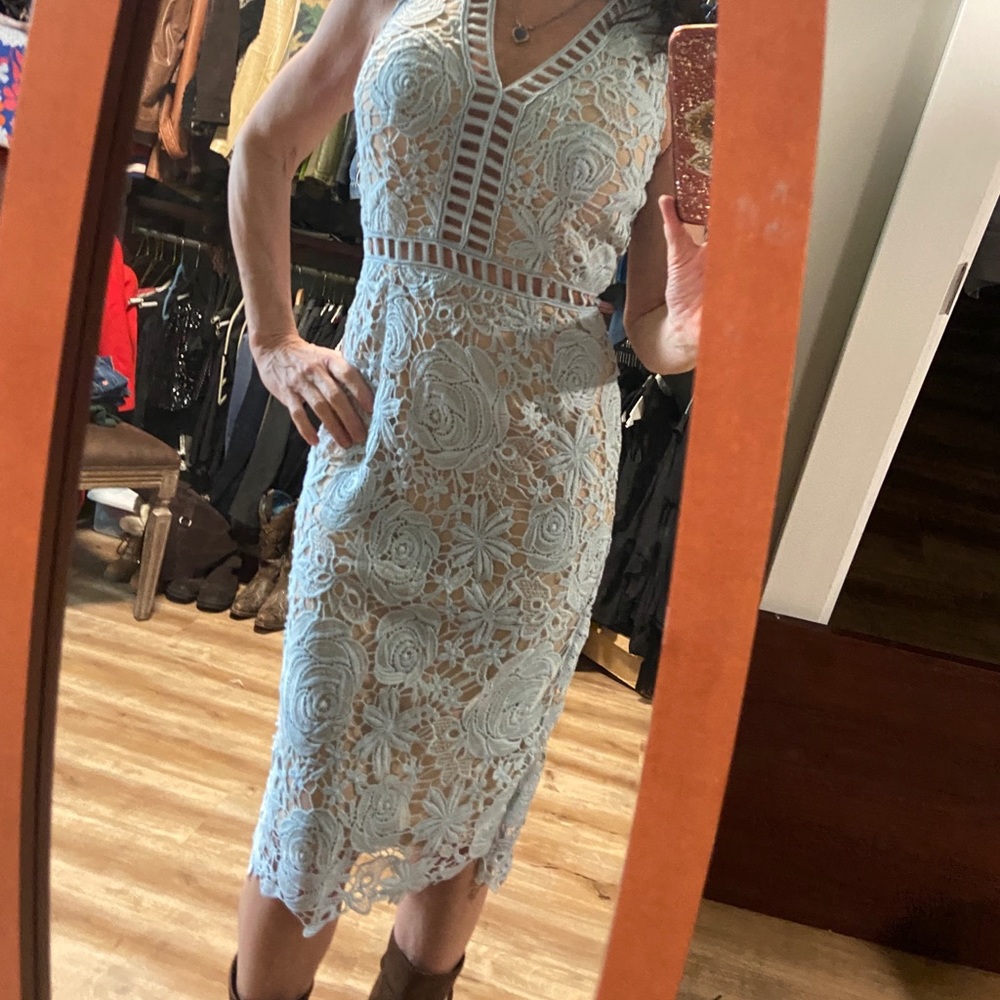 Blue lace dress